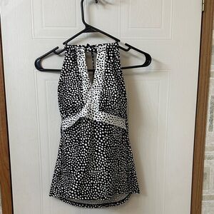 Black and White Polka Dot Tankini Top